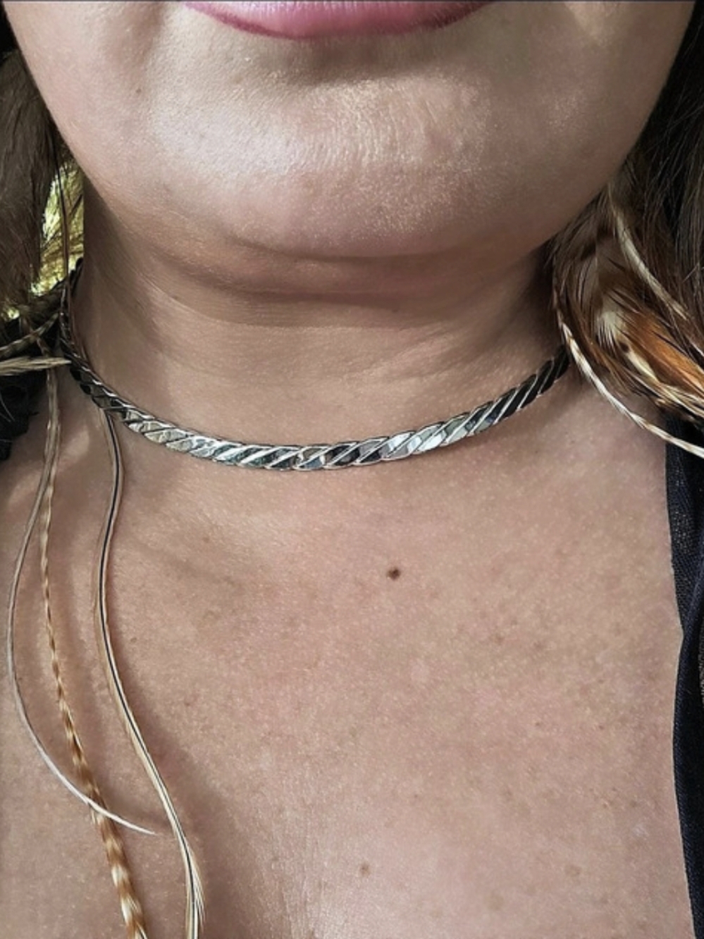 Twisted Chain Necklace in Silver Like New